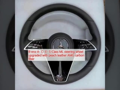 B-enz A- C- E- S-Class ML steering wheel upgraded with peach leather AMG carbon fiber