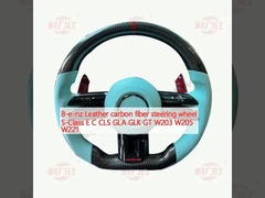 B-e-nz Leather carbon fiber steering wheel S-Class E C CLS GLA GLK GT W203 W205 W221