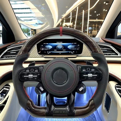 Leather Carbon Fiber Car Steering Wheel Parts Replacement for S-Class E C CLS GLA GLK GT W203 W205 W221