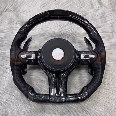 Modification of B-M-W series peachwood leather carbon fiber steering wheel