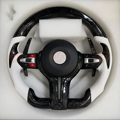 Modification of B-M-W series peachwood leather carbon fiber steering wheel