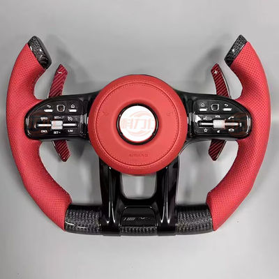 M-ercedes b-enz C E S AMG carbon fiber leather suede steering wheel modification