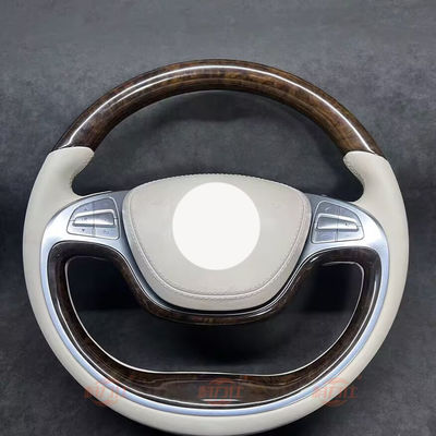 B-enz steering wheel modified with genuine leather carbon fiber peachwood AGLES grade