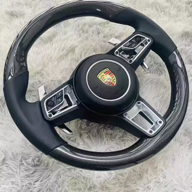 Revamped Carbon Fiber Auto Steering Wheel Reconditioned P-Orsche 911 P-Alamela C-Ayenne 718