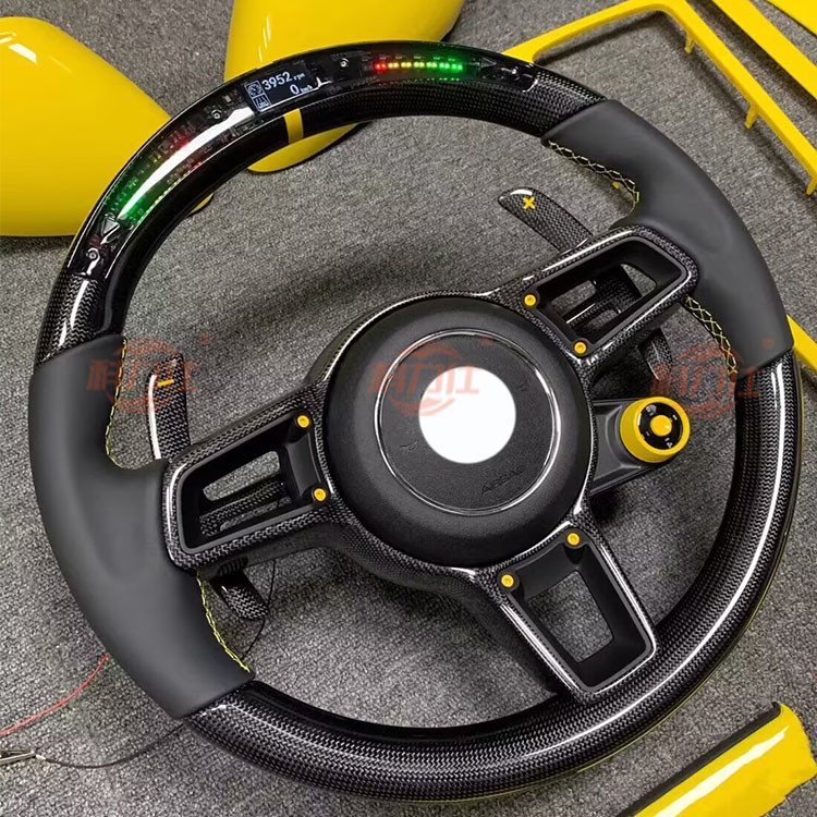 P-o-rsche 911/922 P-anamera Cayenne 718Macan leather carbon fiber steering wheel