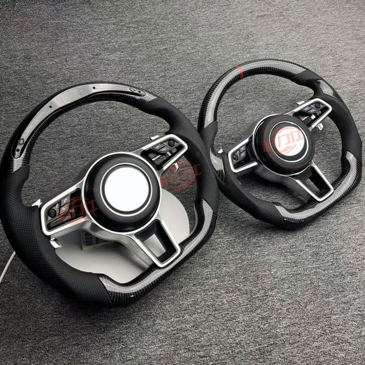 P-orsche C-a-yenne Steering Wheel P-a-namera M-acan Modified With Carbon Fiber
